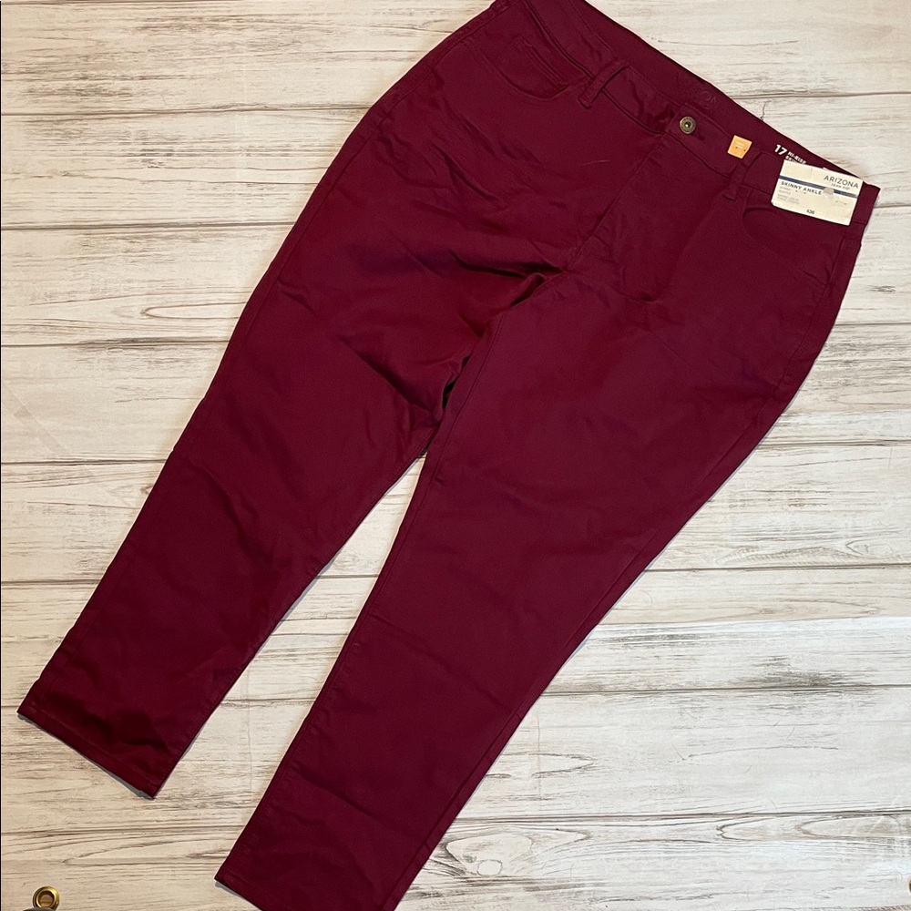 Arizona Jean Company Burgundy Ankle Pants